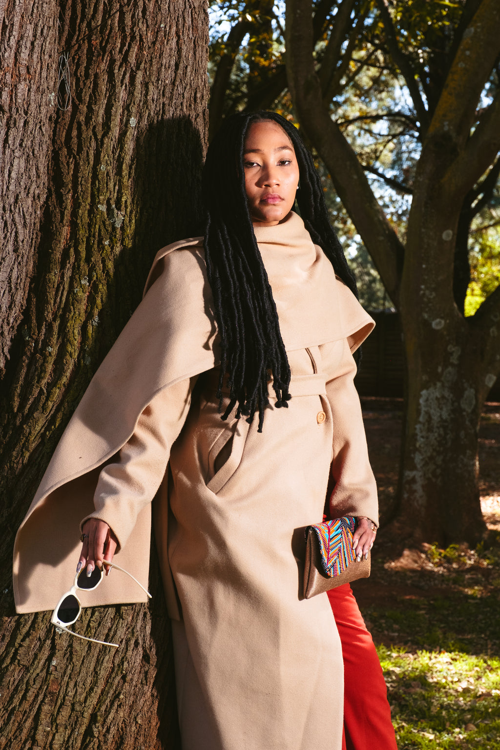 Beige Scarf coat