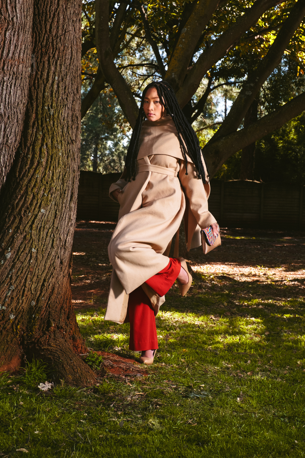 Beige Scarf coat