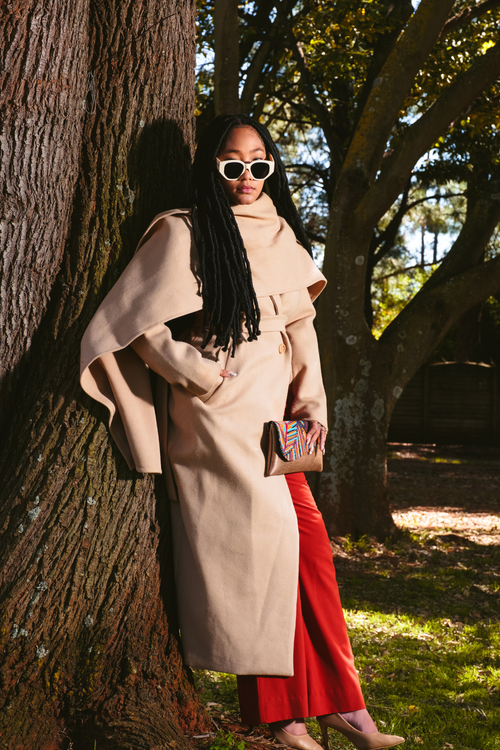 Beige Scarf coat