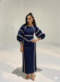 The Rose Contour Puff Sleeve long Dress