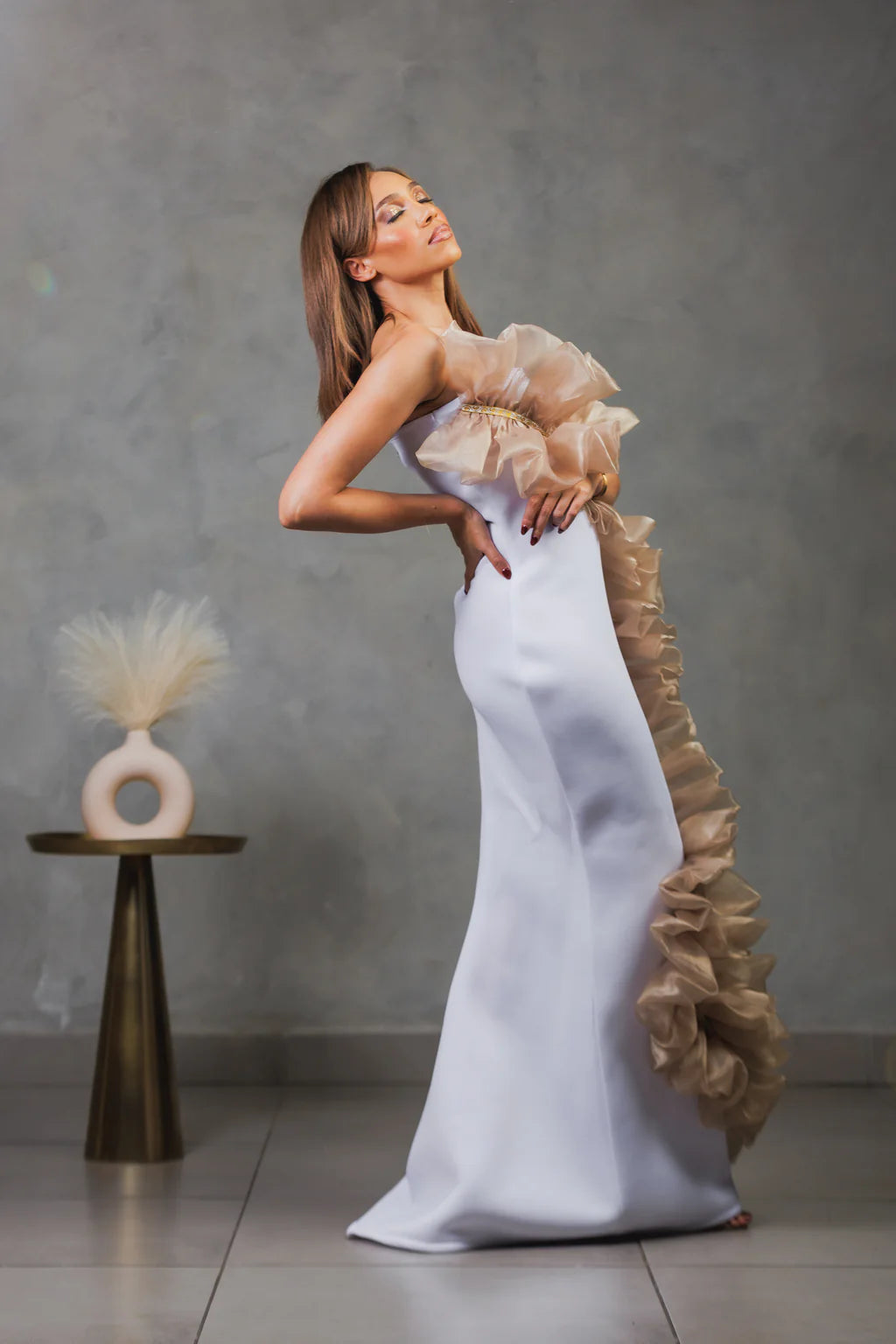 The Elegant Ruffle Glam Dress