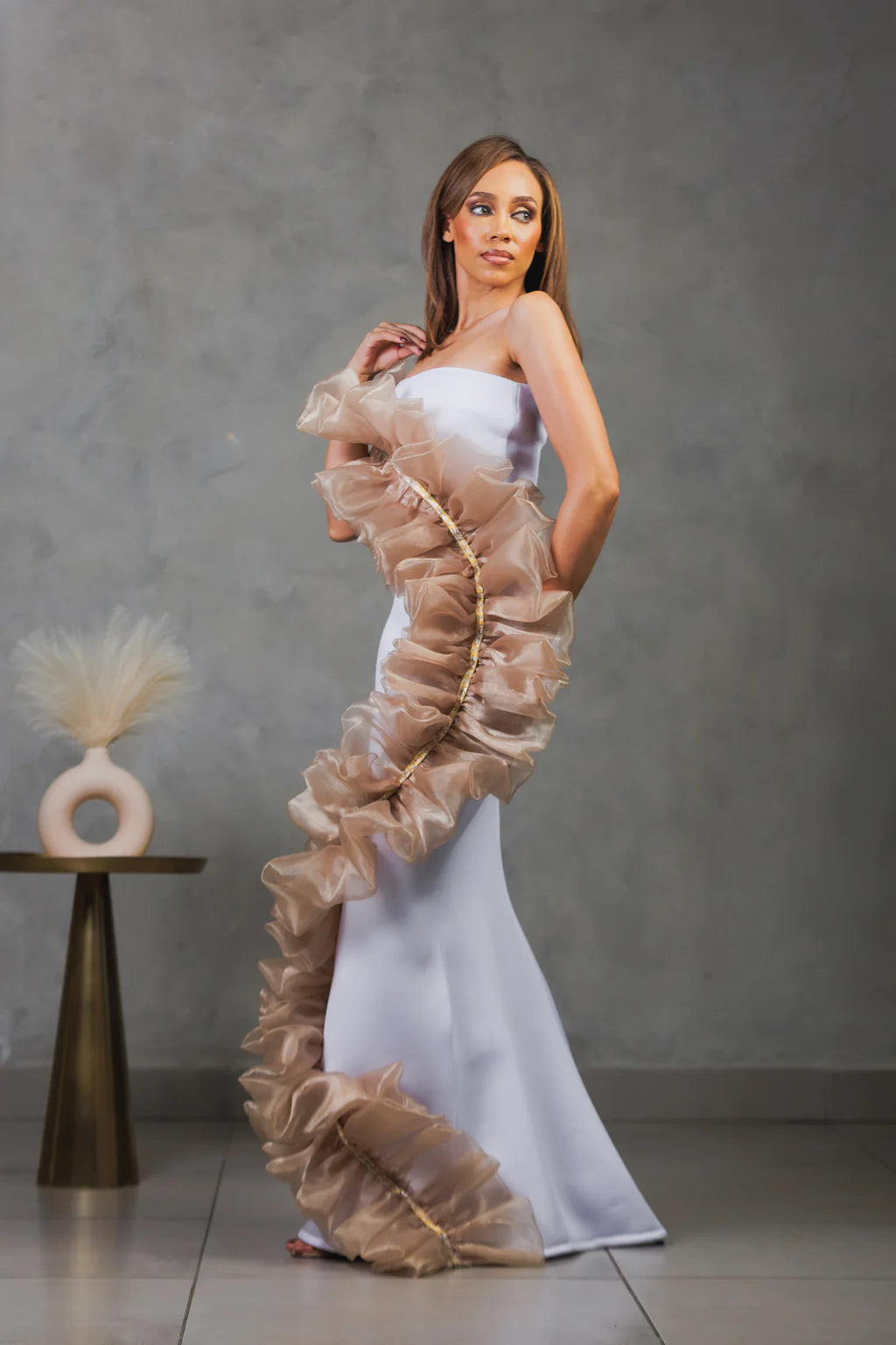 The Elegant Ruffle Glam Dress