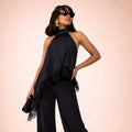 Asymmetric lace blouse