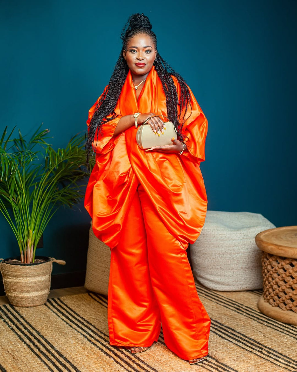Orange classy bubu dress