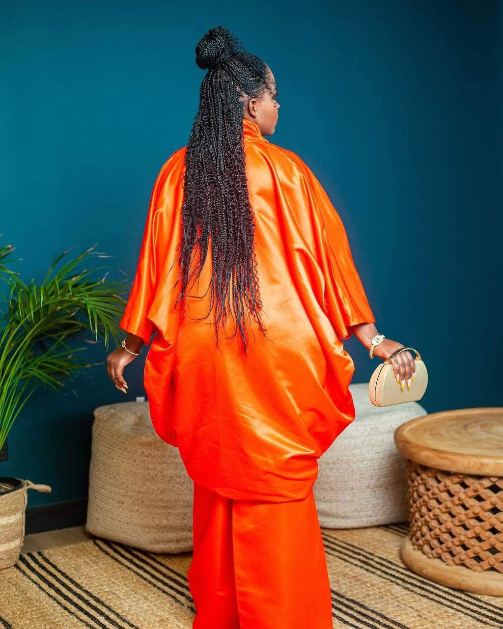 Orange classy bubu dress